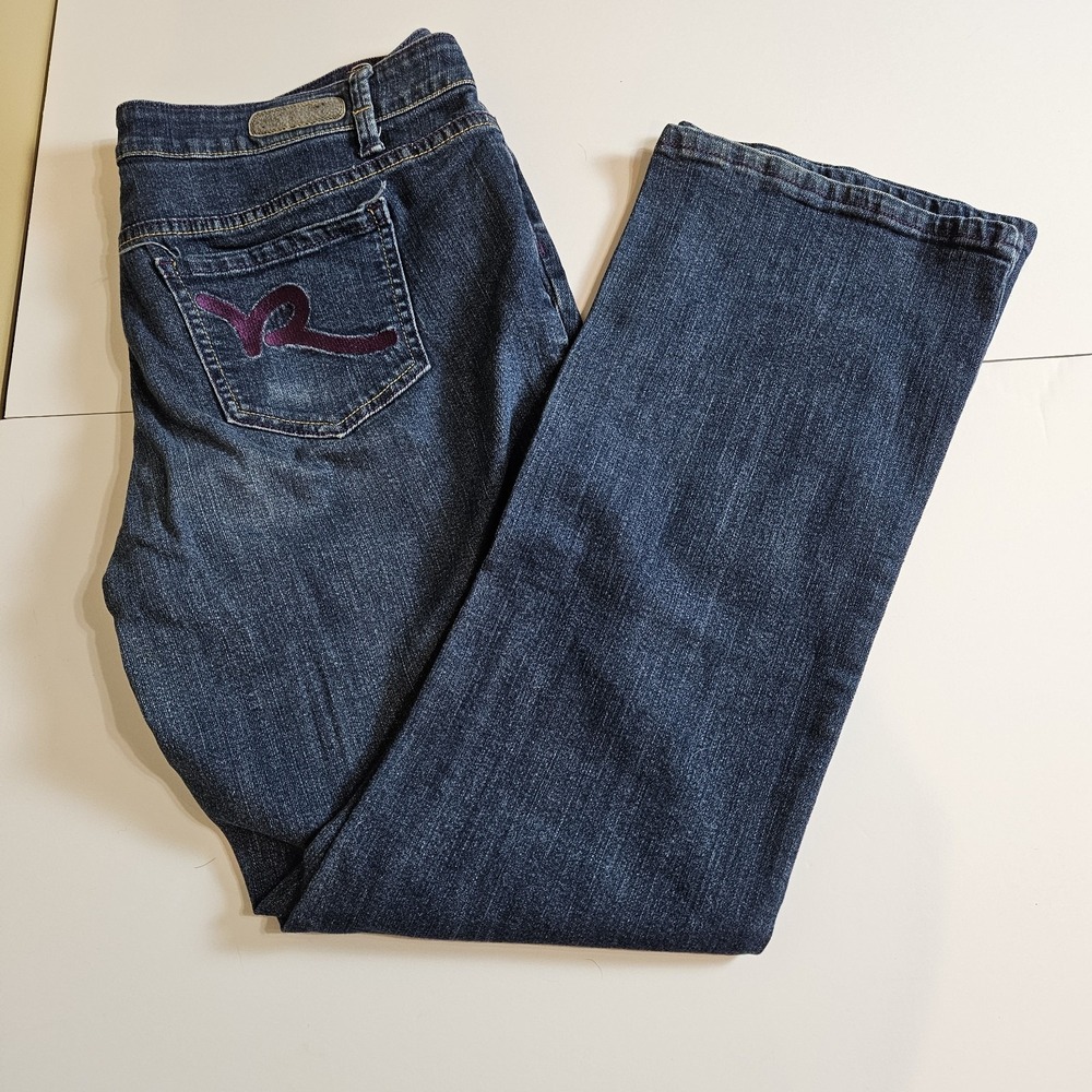 Rocawear Womens Bootcut Jeans Size 16 Blue Denim Stretch Flare Y2K